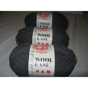 Lion Brand Yarns Wool Ease Lot of 3 Skeins Oxford Grey Medium 197 Yards Each NEW
